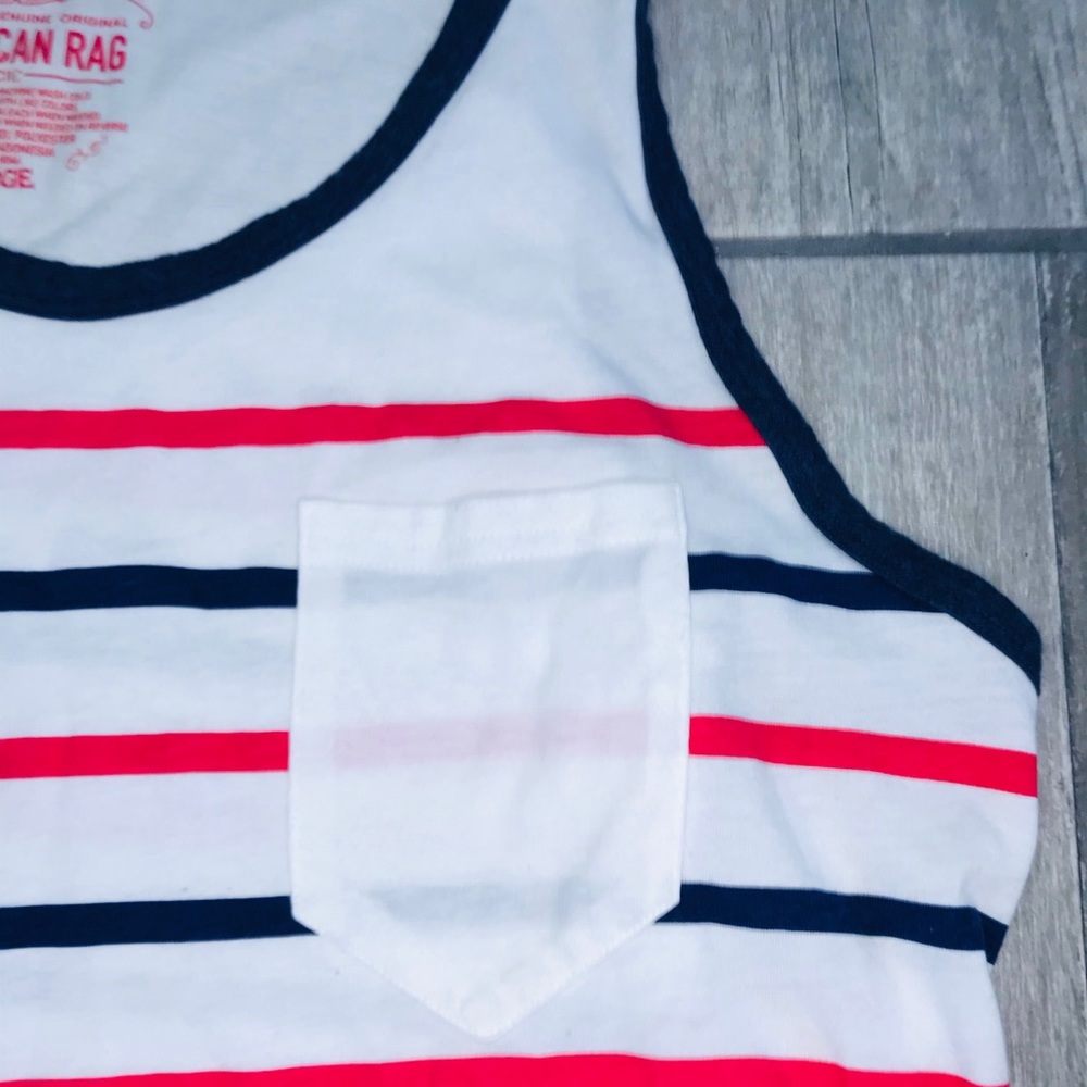 American Rag Red White and Blue Striped Tank Top - Picture 2 of 4